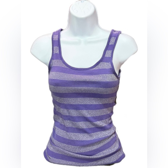 Fitted Purple and Gray Sleeveless Tank Top - Picture 1 of 5
